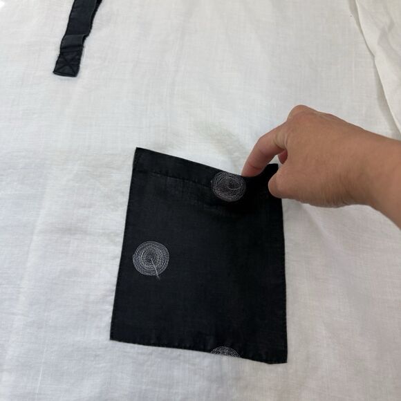 LA Fixsun Linen Tunic Top Womens S Oversized Lagenlook Minimalist Polka Dots - Picture 3 of 13